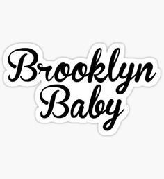 the brooklyn baby sticker is shown in black