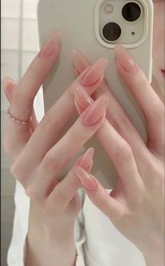 Korean Nails, Simple Gel Nails, Her Nails, Jelly Nails, Manicure Y Pedicure