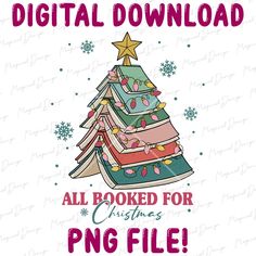 a christmas tree with presents on it and the words, all boxed for christmas png file