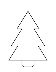 a line drawing of a christmas tree on a white background with the shape of a rectangle