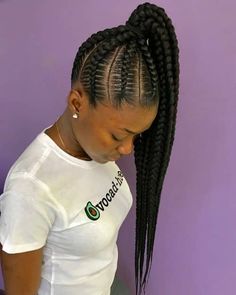 Black Ponytail Hairstyles, Feed In Braids, Amazing Hairstyles, Braiding Styles