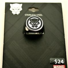 an image of a black and white business card holder with the symbol of panther on it