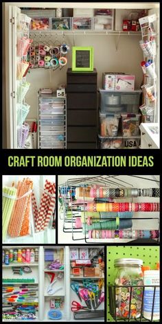 the craft room organization ideas are organized and organized