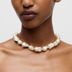 Baroque pearl necklace Luxury Baroque Pearl Necklace With Round Beads, Chunky Pearls, Irregular Shapes, Effortless Beauty, Baroque Pearl Necklace, Bridal Look, Sea Pearls, Jcrew Women, Affordable Jewelry