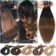 LONG 200S Micro Ring Easy Loop Beads Human Remy Hair Extensions Thick 1G/S Ombre Straight Loop Micro Ring Hair 100% Remy Micro Bead Lonks Machine  Made Remy Hair Extension 16"18"20"22" 0.5g/s  50g/pack Can be curled/styled/dyed or straightened sa desired. Hair Extension Type:  Straight Color:  Black,Brown,Blonde,Piano Color,Ombre Color Material:  Human Hair Net Weight: 0.5G/Strand  50G/100Strands OR 100G/200Strands Length: 16"(40cm)18"(45cm)20"(50cm)22"(55cm) Style:STRAIGHT Place of Origin:  Chi Micro Ring Extensions, Hair Extensions For Short Hair, 100 Remy Human Hair Extensions, Curl Styles, Hair Net, Remy Hair Extensions, 100 Remy Human Hair, Remy Human Hair Extensions, Brown Blonde