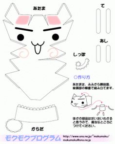 the instructions for how to draw an animal with japanese characters on it's face