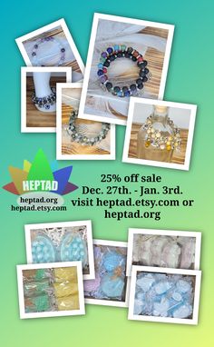 all handmade Jewelry, soap, body butters, art and trinkets are 25% Dec. 27th- Jan. 3rd.