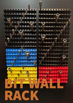 the bitwall rack is made out of legos and has several holes in it