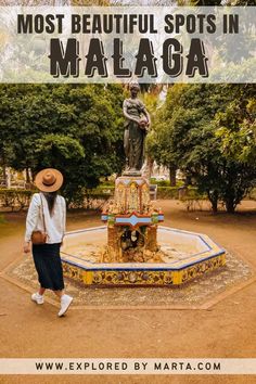 a woman standing in front of a fountain with the words hidden gems to see in malaysia