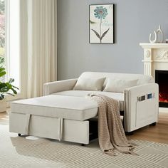 Convertible Sleeper Sofa Bed with 2 Pillows and Adjustable Backrest,Modern Linen Fabric Upholstered Loveseat Sofa Couch with Pull Out Bed for Living Room Office,Ivory Color: White. Comfy Futon, Pull Out Sleeper Sofa, Loveseat Sofa Bed, Upholstered Sofa Bed, Loveseat Sleeper Sofa, Pull Out Couch, Pull Out Sofa Bed, Loveseat Sleeper, Pull Out Sofa