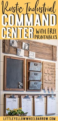 a rustic farmhouse inspired command center plus free agenda planning pages