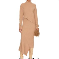 Top Xs 188$ Bottom Xxs 178$ Both Nwt Turtleneck Styling, Knit Skirt Set, Sweater Skirt Set, Turtleneck Style, Camel Sweaters, Song Of Style, Elegant Sophisticated, Knit Midi Skirt, Classic Heels