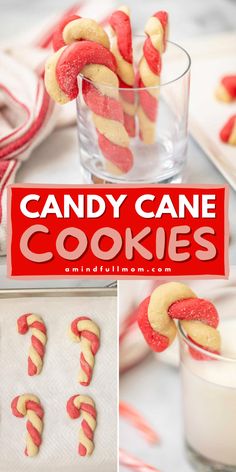 Candy Cane Cookies are a simple, yet festive Christmas cookie that everyone loves! Candy Cane Cookie Recipe, Candy Cane Recipe, Candy Cane Cookies, Festive Cookies, Shortbread Cookie, Red Food Coloring, Candy Cookies, White Candy, Red Food