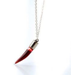 Blood Vial Necklace Vampire Jewelry Tooth Shaped Glass Fangs Vial Potion Pendant by IntheWitchwood on Etsy https://www.etsy.com/listing/233525924/blood-vial-necklace-vampire-jewelry Blood Vial Necklace, Necklace Vampire, Floating Diamond Necklace, Vial Necklace, Silver Necklace Simple, Dainty Diamond Necklace, Silver Bracelets For Women, Solitaire Pendant Necklace, Necklace For Girlfriend