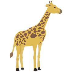 a cartoon giraffe standing in front of a white background