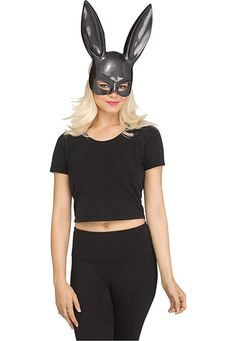 Bring your masquerade ball to a new level of fun with this rabbit mask. Includes: Bunny mask with elastic strap. Easter Bunny Costume, Bunny Mask, Bodysuit Costume, Black Bunny, Bunny Costume, Bunny Outfit, Halloween Costume Accessories, Adulting Shirts