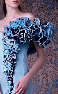 Mnm Couture, Sculptural Fashion, Sheath Skirt, Couture Style, Jeanne Lanvin, Couture Candy, Ruffles Fashion, Weird Fashion, Fashion Inspiration Design