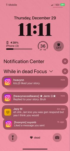 an iphone screen showing the notifications for someone who is on their cell phone and what they