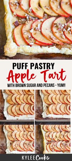 puff pastry apple tart with brown sugar and pecans - yum from kylle cooks