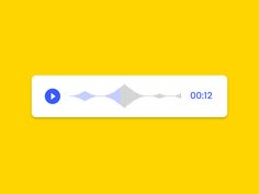 a yellow background with a white button and sound wave on the bottom right corner that reads, 002