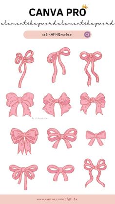 pink bows are arranged in the shape of an image