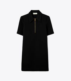 Crepe Polo Dress: Women's Designer Dresses | Tory Burch Elegant Fitted Polo Dress For Work, Elegant Spring Workwear Polo Dress, Elegant Spring Polo Dress For Work, Elegant Formal Mini Dress With Zipper Closure, Elegant Workwear Dress With Zipper Closure, Chic Formal Mini Dress With Zipper Closure, Chic Mini Dress With Zipper Closure For Formal Occasions, Elegant Dresses With Zipper Closure For Work, Chic Short Sleeve Dress With Zipper Closure