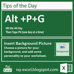 a green background with the text tips of the day at + p - g and then type one key at a time