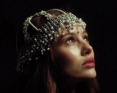 Silver Headpiece, Beaded Headpiece, Veil Headpiece, Wedding Hair Jewelry, Silver Head Piece, Pearl Headpiece, Wedding Headdress, Hair Jewellery, Headpiece Jewelry