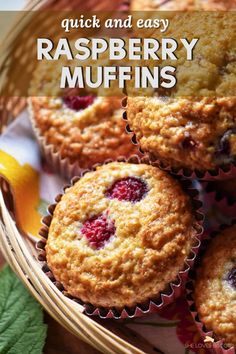 some muffins are sitting in a basket on a table