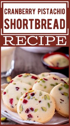 cranberry pistachio shortbread recipe on a plate