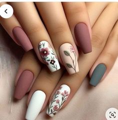 Elegant Nail Designs, Easy Nails, Fall Nail Art, Elegant Nails, Nail Designs Spring, Fall Nail Designs, Nail Technician, Matte Nails, Flower Nails