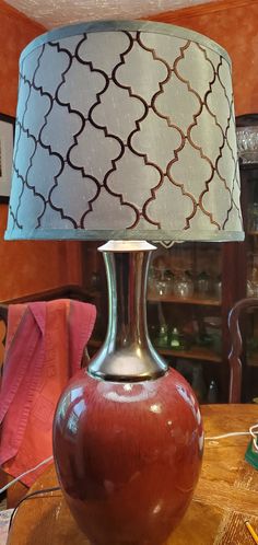 a lamp that is on top of a table