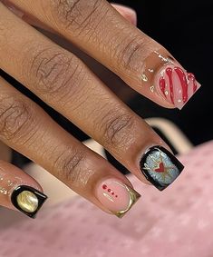 Extremely Short Nail Designs, Short Acrylic Nails Emerald Green, Overlay Nails Designs, Acrylic Overlay Nails Design, Natural Nails Manicure, Overlay Nails, Drip Nails, Nails Now