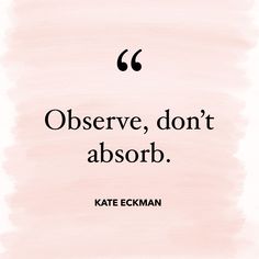 a quote from kate eckman about observe, don't absorb