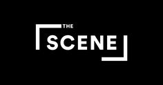 the scene logo on a black background with white letters that read'the scene '