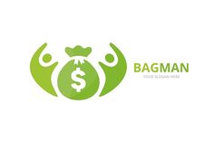 a bagman logo with hands holding a money bag