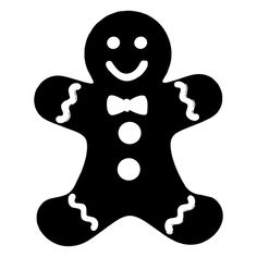 a black and white silhouette of a ginger with bow ties on it's head