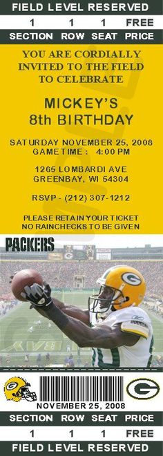 a ticket for a green bay packers football game