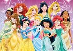 the disney princesses are all dressed up in their dresses