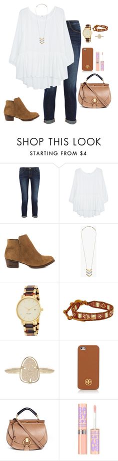 "shopping" by apemb ❤ liked on Polyvore featuring Frame Denim, MANGO, Jessica Simpson, Madewell, Kate Spade, Chan Luu, Kendra Scott, Tory Burch, ChloÃ© and Maybelline Mode Shoes, Womens Fashion Casual Spring, Paris Mode, School Looks, Chan Luu, Peasant Tops, Dark Color, White Blouse, Frame Denim