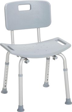 a bath chair with two legs and a backrest that is attached to the seat