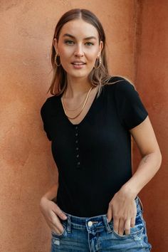 Perfect Tuck Bodysuit in Black Boutique Trends, Boyfriend Denim, Crescent Moon Pendant, Moon Pendant Necklace, Ribbed Bodysuit, Evil Eye Pendant, Black Bodysuit, Ribbed Fabric, How To Feel Beautiful