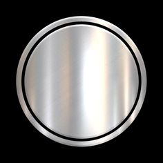 a round metal plate on a black background with a silver circle in the center and an empty space at the bottom