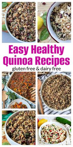 easy healthy quinoa recipes that are gluten free and dairy free