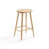 a wooden stool on a white background