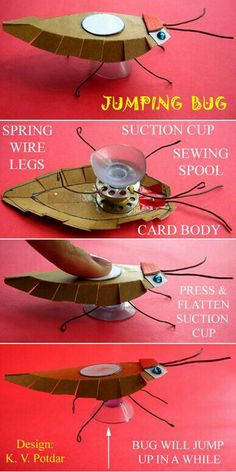 the instructions to make a paper model of a flying saucer with wheels and wings