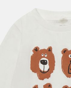 Discover Stella's White Grizzly Bears Long Sleeve T-Shirt today. Free standard shipping is available on all orders. Shop online now. Kids Email, Stella Kids, Grizzly Bears, Woodland Bear, Bear Face, Grizzly Bear, Stella Mccartney Kids, Personalized Card, Goods And Services