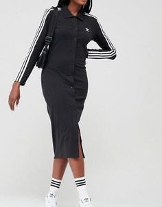 Find ideas๏ฟฝand inspiration for ADIDAS ORIGINALS 3 STRIPES CARDIGAN DRESS BNWT UK 14,16,18 LAST 3 SALE!, Womens Dresses Adidas Dress Outfits, Adidas Outfit Women Fashion, Addidas Dress, Adidas Outfit Women, Adidas Dress, Cardigan Dress, Adidas Outfit, Shopping Ideas, Striped Cardigan