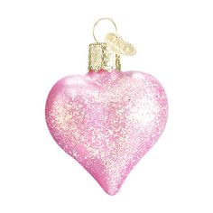 Old World Christmas Pink Glitter Heart Christmas Ornament Pink Christmas Ornament, Printable Christmas Ornaments, Pink Ornaments, Chanel Mademoiselle, Pink Christmas Ornaments, Girly Christmas, Old World Christmas Ornaments, Holiday Room, Pink Cottage