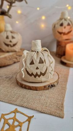 some pumpkins that are sitting on a table